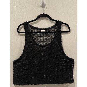 PINK Black Knit Crop Top Size XS
